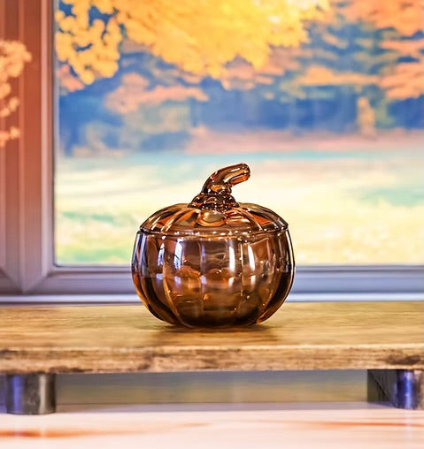 Colorful Glass Pumpkin- Coconut Wax Candle (8oz)