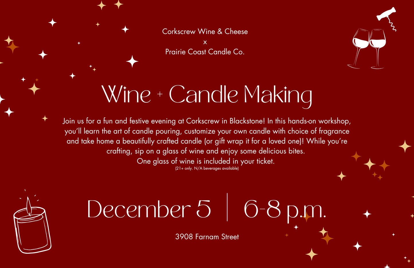 Candle Pouring Workshop at Corkscrew-Blackstone