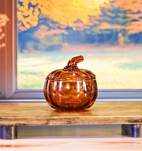 Colorful Glass Pumpkin- Coconut Wax Candle (8oz)