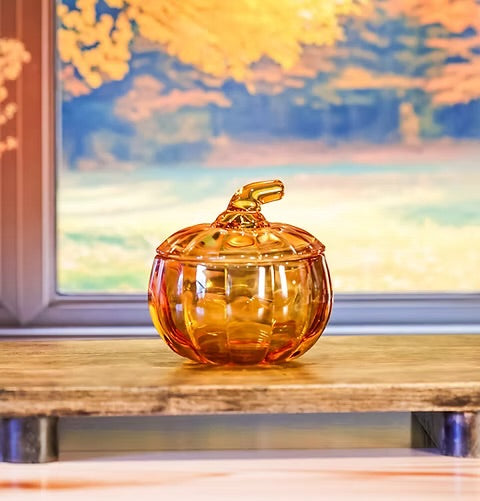 Colorful Glass Pumpkin- Coconut Wax Candle (8oz)