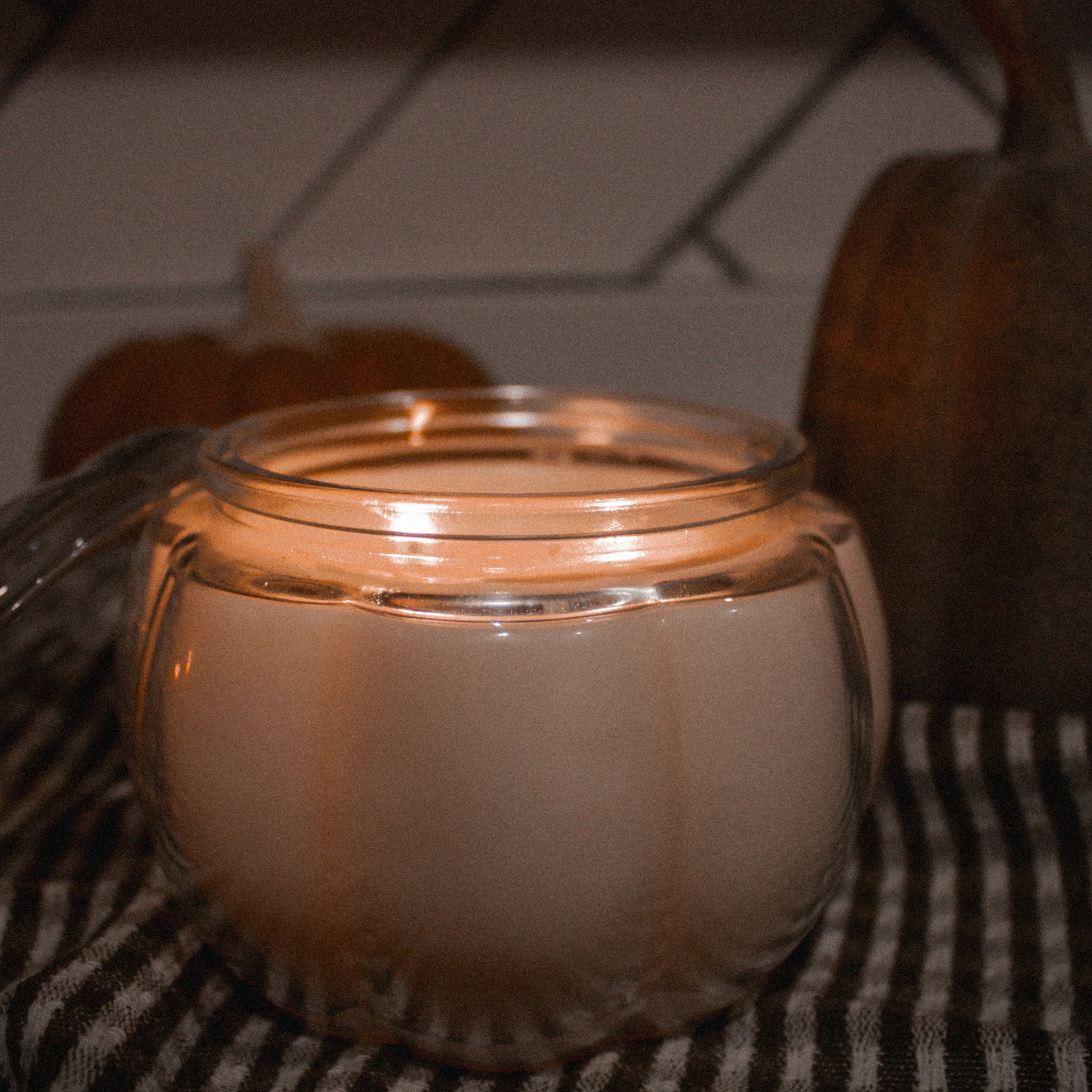 Clear Glass Pumpkin- Coconut Wax Candle (14oz)