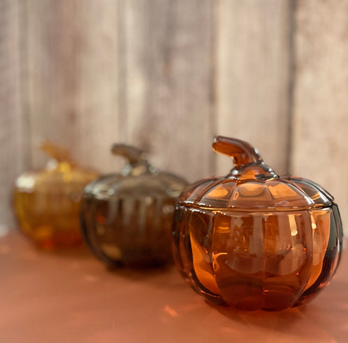 Colorful Glass Pumpkin- Coconut Wax Candle (8oz)